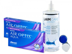 Air Optix Aqua Multifocal (2x3 лінзи) + розчин Laim-Care 400ml