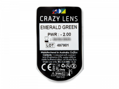 CRAZY LENS - Emerald Green - Одноденні діоптричні (2 шт.)