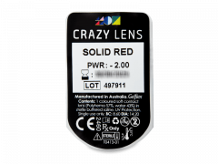 CRAZY LENS - Solid Red - Одноденні діоптричні (2 шт.)
