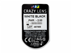 CRAZY LENS - White Black - Одноденні діоптричні (2 шт.)