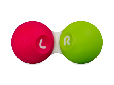 Контейнер для контактних лінз - Рожевий & зелений 