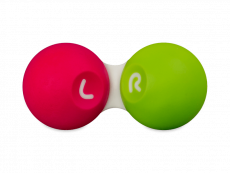 Контейнер для контактних лінз - Рожевий & зелений 